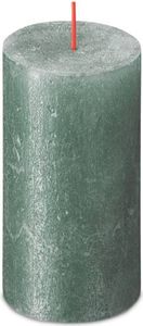 Bolsius Stumpenkerze Rustik Shimmer Leuchtendes Türkis 13 cm