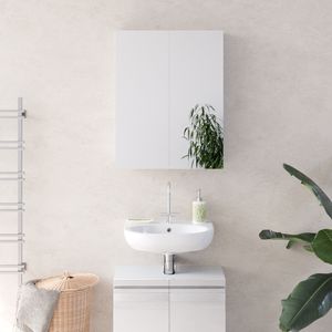 Kúpeľňová zrkadlová skrinka Livinity® Freddy, 60 x 77 cm, biely vysoký lesk