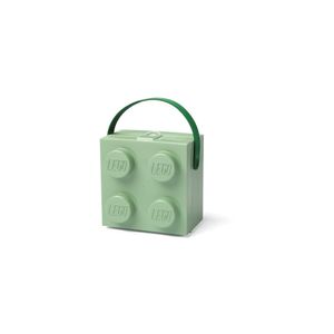 LEGO Lunchbox mit Henkel, vier Noppen, sandgrün