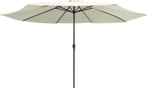 vidaXL Parasol z metalowym drążkiem 390 cm piaskowy biały
