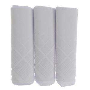 Herren Taschentücher-Set, weiß, 3 Stück HAND115 (Einheitsgröße) (Weiß)