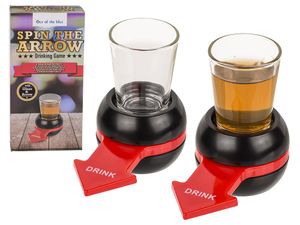 Trinkspiel, Spin the Arrow, mit Shooter-Glas &