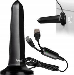 Vayox Antena TV DVB-T/T2 VA0127 | 4K | LTE | Przewód 3 m | Czarna