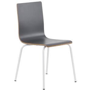 Stacionární konferenční židle WERDI B, opěrák a sedák z laminované překližky, kovový rám s práškovým nástřikem, šedá/bílý