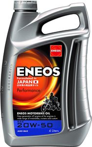 ENEOS Motocyklový olej 20W50 "Max Performance" 4L - Štvortaktný motorový olej - Minerálny motorový olej pre japonské motocykle - Komplexná ochrana motora - Menšia spotreba paliva
