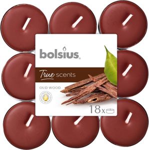 Bolsius Duft-Teelich.Alu 4h Oud Wood 18 Stück