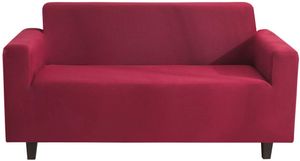Wein Stretched Chair Sofa Schonbezug Für 3 Sitz – Polyester Stoff Rutschfester Weicher Sofabezug, Waschbarer Möbelschutz