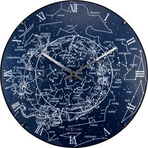 NexTime Milky Way Dome Wanduhr 35 cm Uhr Clock Weltall leuchtet bei Dunkelheit