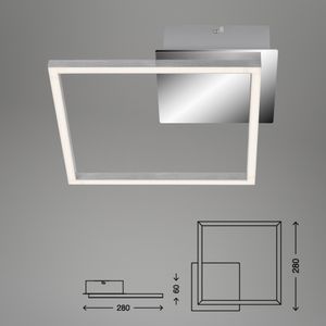 Briloner Leuchten FRAME - LED-Deckenleuchte - Decke dimmbar - inkl. Memory-Funktion - 9,7 Watt - 900 Lumen - 3.000 Kelvin - Chrom-Aluminium