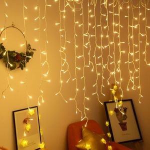 UISEBRT 5m LED Lichterkette Lichtervorhang für Außen Innen - 200 LEDs Warmweiß Eisregen Lichterkettenvorhang mit 8 Modi, IP44 Wasserfest für Weihnachten Halloween Party Garten