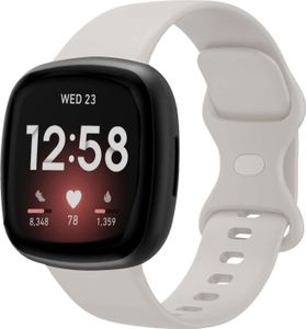 Strap-it Fitbit Versa 3 Silikon Armband Classic (Gebrochenes Weiß) - Große: S