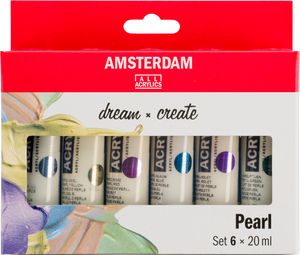 ROYAL TALENS Acrylfarbe AMSTERDAM Pearl 6 x 20 ml