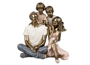 formano Figur Familie - Paar mit 2 Kindern - Handbemalt - Bunte Skulptur 15cm