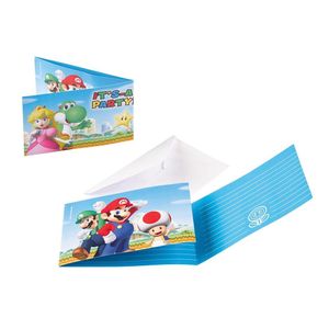 8 Einladungskarten Super Mario 'it's a Party'