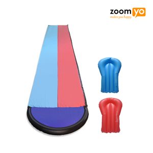 Zoomyo  XL Wasserrutschmatte inkl. 2 Rutschboards & Zubehör, einfacher Aufbau, mit Wasseranschluss für Gartenschlauch