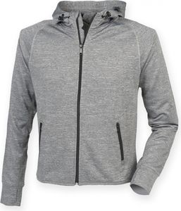 Tombo Teamsport Uni Hoodie mit Reißverschluss / Kapuzenjacke mit reflektierendem Band RW4453 (S) (Grau meliert)