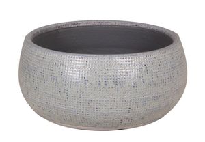 Deko-Schale Keramik rund bauchig ROLETO 24x11 cm türkis, handmade