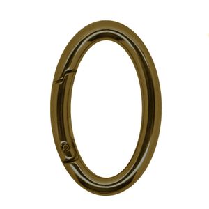 1 Ring Karabiner Innen-Ø Größenwahl Farbwahl Metall Ringkarabiner Schlüssel, Farbe:altmessing, Größe:Oval | 48 mm x 30 mm x 5 mm