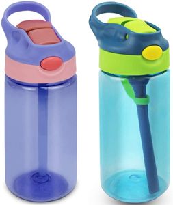 Kinder trinkflaschen 2 Pcs kinderflasche Sport trinkflasche wasserflasche auslaufsicher Kinder für Kindergarten Schule Ausflüge 480ml