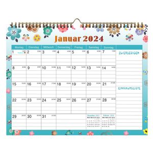 YisibaihTao Kalender 2024 Wandkalender, Familienkalender, Familienplaner 2024 zum aufhängen, Deutsch