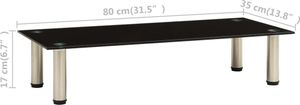 vidaXL TV-Tisch Schwarz 80x35x17 cm Hartglas