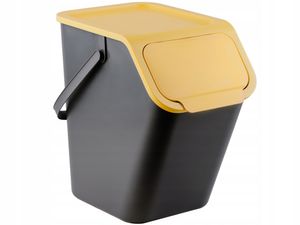 Practic BINI Mülltrennungssystem 25l für die Küche, Kunststoff (PP) BPA-frei, schwarz/gelb, 25l (39,0 x 25 x 38,0 cm)