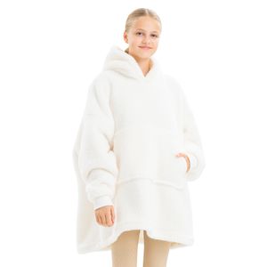 HOMELEVEL Kinder Fleece Hoodie Pullover - Pulli mit Kapuze für Jungs und Mädchen - Kuschel Sweatshirt oversized - Kuschelpullover - 100% Polyester