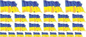 Mini Aufkleber Set - Pack wehend - 4x 51x31mm+ 12x 33x20mm + 10x 20x12mm- selbstklebender Sticker - Ukraine - Flagge / Banner / Standarte fürs Auto, Büro, zu Hause und die Schule - Set of 26