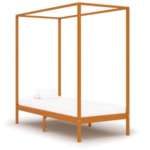 Himmelbett-Gestell Honigbraun Massivholz Kiefer 90 x 200 cm , Klassische Betten Design 2024