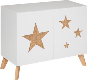 Dětská komoda Star, bílá s hvězdami, 65 x 35 x 79,5 cm