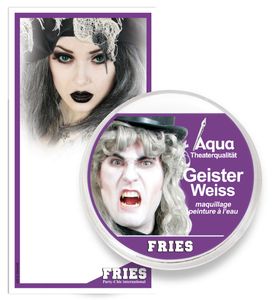 AQUA Horror Geister Weiß Makeup 14 g Theaterschminke in Theaterqualität Karneval Party Halloween