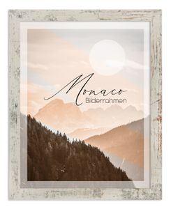 Bilderrahmen Monaco - 70x90 cm, Beige VintageNachbildung, 1 mm Kunstglas klar