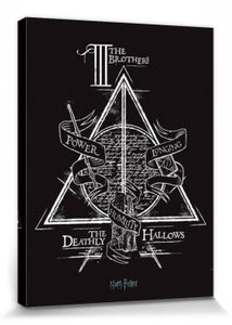 Harry Potter Poster Leinwandbild Auf Keilrahmen - Deathly Hallows (80 x 60 cm)