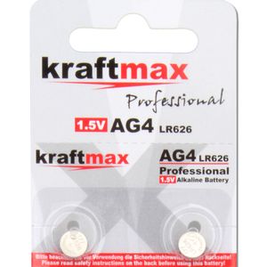 Kraftmax 2er Pack Knopfzelle Typ 377 ( AG4 / LR626 / LR66 ) Hochleistungs- Batterie / 1,5V  Uhrenbatterie für professionelle Anwendungen - Neuste Generation