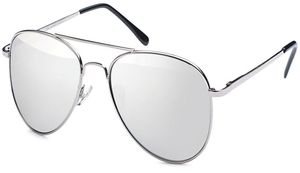 Pilotenbrille Pornobrille Sonnenbrille Fliegerbrille Herren Damen 2004 Silber