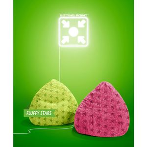 BeanBag Fluffy Stars L 70 x 90 cm,  Pink