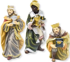 3x FADEDA Heilige Drei Könige   / Höhe:19 cm / handbemalt / detailgetreue Krippen Figuren - Weihnachten Tisch Dekoration Krippe Zubehör
