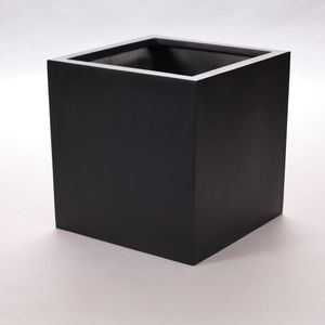 Blumenkübel Fiberglas quadratisch 30x30x30cm elegant schwarz-matt.