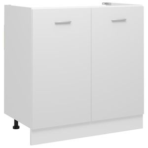 Spülenunterschrank Arbeitsplatte | Küchenschrank Küchenunterschrank Unterschrank Küchenzeile Weiß 80x46x81,5 cm Spanplatte | 82461