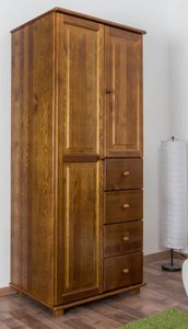 Garderobenschrank Landhaus Kiefer, Farbe: Eiche 190x80x60 cm