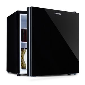 Klarstein Luminance Frost Kühl-Gefrier-Kombination - freistehender Kühlschrank, Glasfront, ca. 16 x 9 x 24 cm (BxHxT), 45 Liter Gesamtvolumen, schwarz
