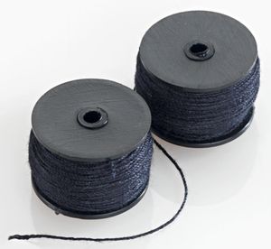 (0,04 €/1m) 6 x Garnspulen für Nähahle schwarz Ledergarn Leder Garnspule