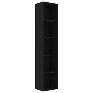 vidaXL Regál Black 40x30x189 cm odvodený výrobok z dreva