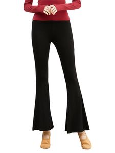 Damenmode Sommer Micro-Flare Yoga Tanzhose Hose,Farbe: Schwarz,Größe:S