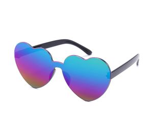 Funbrille Herz Partybrille Fasching Karneval Sonnenbrille Herzform - Stabiler Kunststoff Damen Herren Uni Brille, Modell wählen:F-073 Herz verspiegelt Rainbow