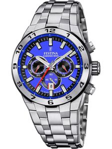 Festina F20670/3 Herren-Armbanduhr Chronograph Stahl/Blau