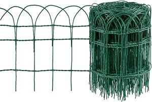 0,4 x 25 m Grüner Gartenumrandungszaun 2,95 mm PVC Beschichteter Metalldraht Rostfreier Maschendrahtzaun für Blumen/Tierzaun im Freien