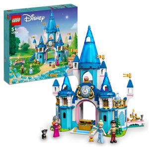 LEGO 43206 Disney Princess Cinderellas Schloss Spielzeug zum Bauen mit 3 Mini-Puppen, Puppenhaus Geschenkidee mit Disney Figuren