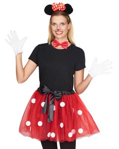 "Minnie Maus" Petticoat Tutu Rock für Damen - 414006 | Rot Weiß