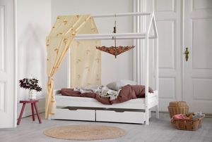 Eco Comfort Hausbett 60x170 cm Weiß, Bettkasten:ohne Bettkasten, Matratze:ohne